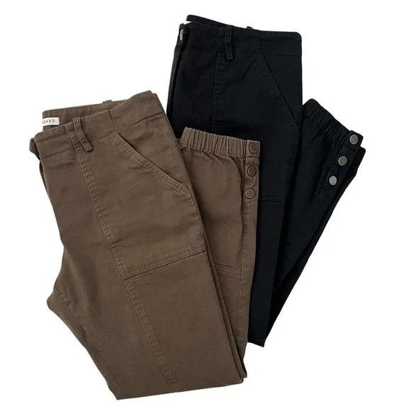 Bundle of 2 Veronica Beard Field Cargo Cropped Twill Pants Black and Green SZ 6‎ - Picture 2 of 16